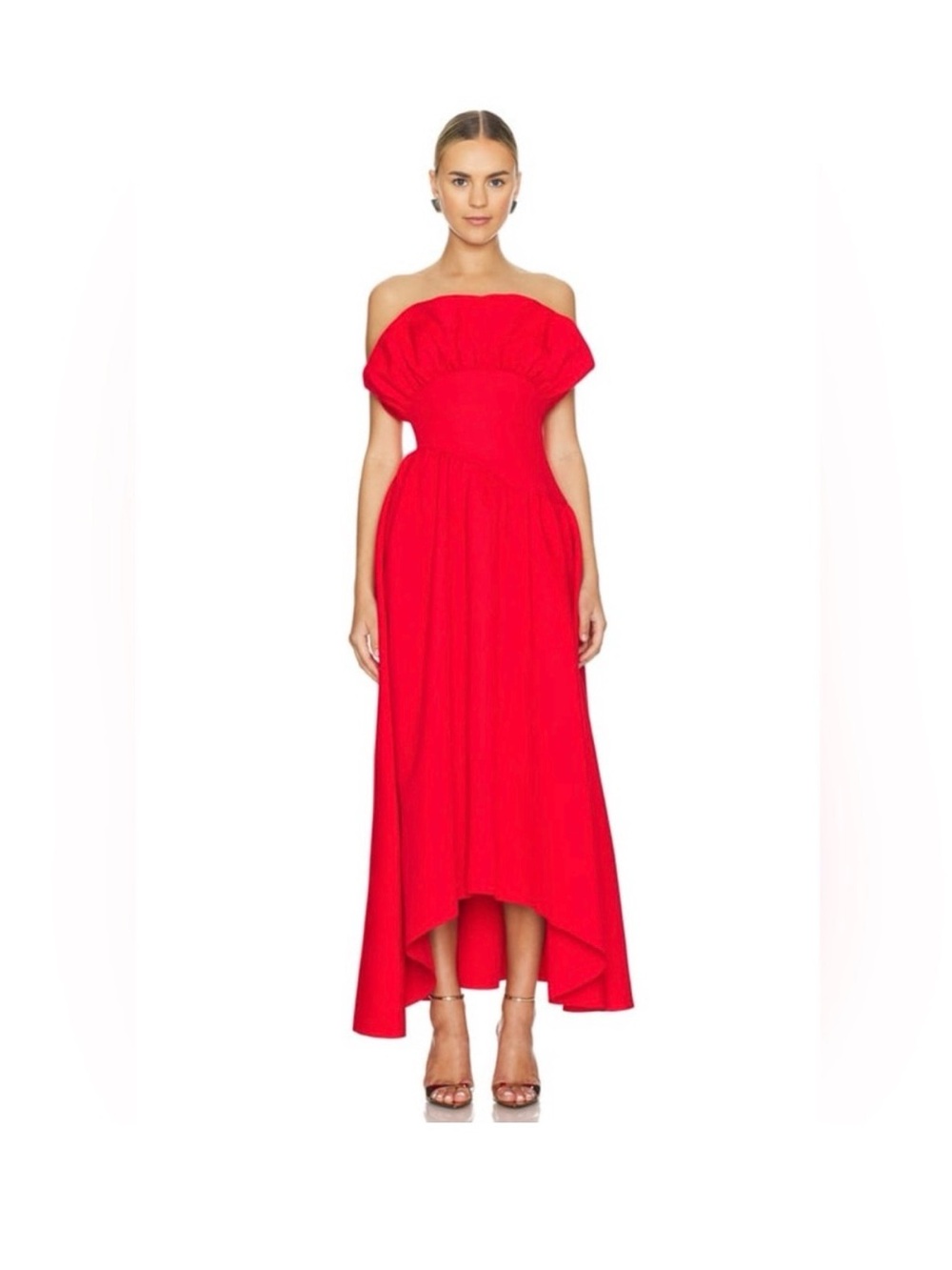 Elliatt Off-the-Shoulder Crimson High-Low Dress